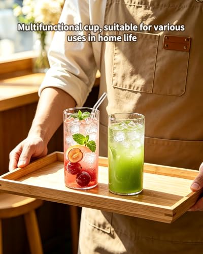 LUXU Drinking Glasses,2pc Thin Highball Glass 15 oz,2 pc Tall Glass19 oz | Lead-Free Glassware,Clear Everyday Drinkware,Water Glasses,Mojito Glass Cups,Bar Glassware,and Mixed Drink Cocktail Glass Set - style: 15 OZ + 19 OZ
