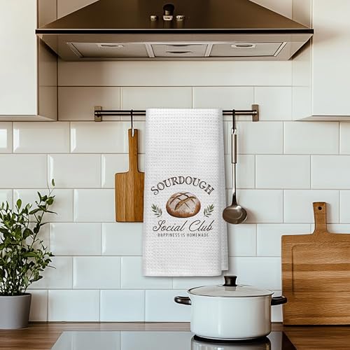Funny Baker Gifts Kitchen Baking Towels, Gifts for Sourdough Baking Lovers, Happiness is Homemade Hand Dish Towels for Kitchen, 16x24 Inch - color: Bake Kitchen Towels-2