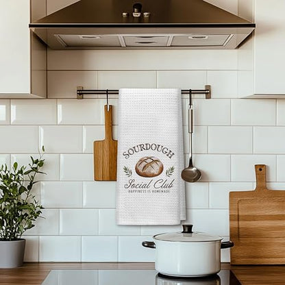 Funny Baker Gifts Kitchen Baking Towels, Gifts for Sourdough Baking Lovers, Happiness is Homemade Hand Dish Towels for Kitchen, 16x24 Inch - color: Bake Kitchen Towels-2