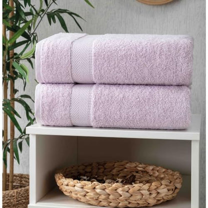 Personalized Towel Set, Custom Bath Towels with Name, Turkish Cotton Lilac | 2 Pcs Bath Towel Set, 100% Cotton, Embroidered, Monogrammed, Customized Gift For Adults, Wedding, Bridal Shower, Housewarming - color: Lilac, size: Bath Towels - 2 Piece