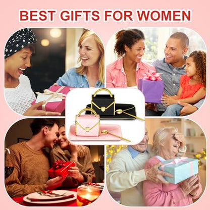 Zubebe 2 Sets Coffee Mug Elegant Handbag Shaped Cup Modern Ceramic Purse Mug with Spoon and Saucer, 10oz Cute Creative Tea Cup for Woman Girls Gift (Pink,Black) - color: Pink, Black