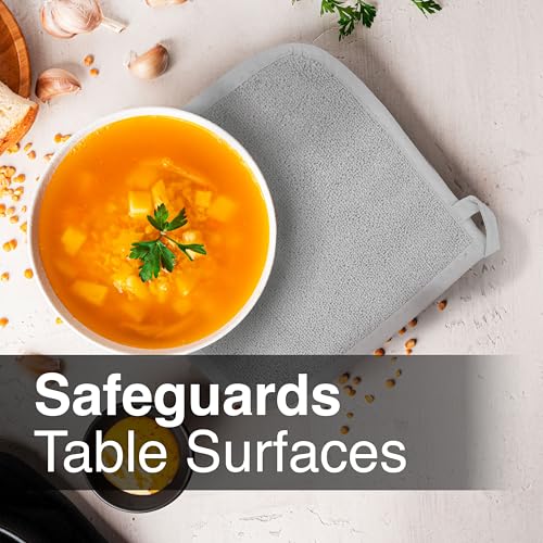 RITZ Terry Potholder & Hot Pad: Unparalleled Heat Resistant, Durable 100% Cotton – Ergonomically Designed for Optimal Grip – Easy-Care Machine Washable – 2-Pack, Titanium - color: Titanium Grey, size: 2-Pack