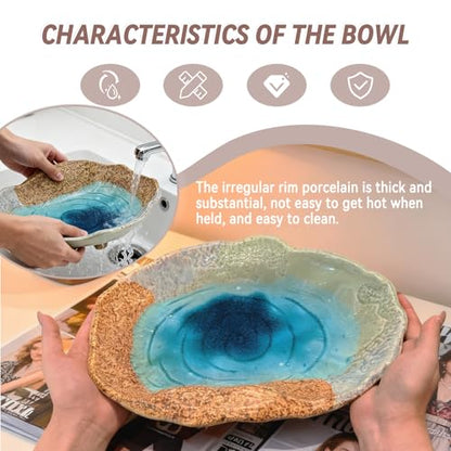 Fruit Bowl,12" Decorative Bowl,Ceramic Christmas Bowl,Jewelry and Key Holder for Modern Farmhouse Décor,Room Decor,Entryway Decor Bowls