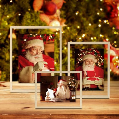 Egofine 5x7 Floating Frames Set of 2, Double Plexiglass Picture Frame, Made of Solid Wood Display Any Size Photo up to 5x7, Wall Mount or Tabletop Standing, Natural Wood - color: Natural Wood, size: 5x7