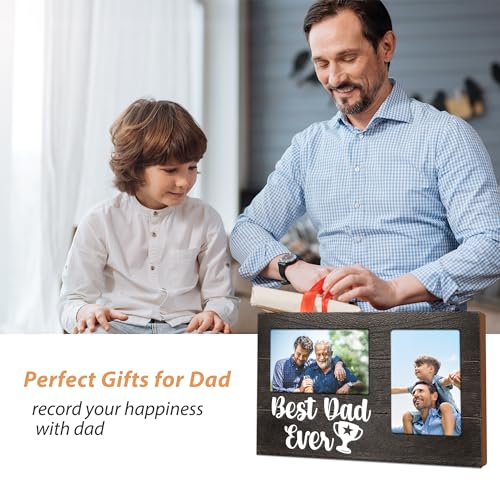 Gifts for Dad Christmas, Dad Gifts from Daughter Son 3D Photo Frame Hold 4x6 Inches Two Photos, Gift for Daddy Who Wants Nothing on Father's Day Birthday - color: dad