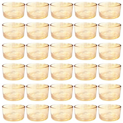 GOLDEAL 30 Pcs Gold Glass Small Tealight Candle Holders-Tea Candle Holders Bulk - Perfect for Weddings, Parties, Dinners - Ideal for 1.5" Standard Tealights and Candle Moulds… - color: Gold