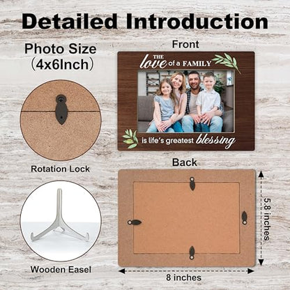 YSTEP Family Picture Frame - Adoption Gifts for Adoptive Parents, Wood 4x6 Photo Frame for Desk Display-B15 - style: Style 2