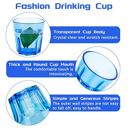 Plastic Drinking Glasses Set of 12, Unbreakable Coloured Water Tumbler, Acrylic Plastic Cups, Reusable Kids Drinking Cups for Children Kitchen Picnic Party Juice Whiskey Wine (12pc-6color-160ml/5.4oz) - color: 12pc-6color-160ml/5.4oz