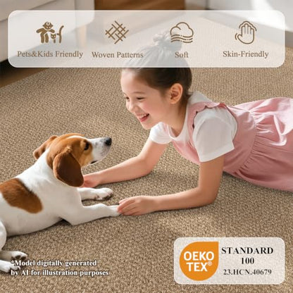HEBE Washable Hallway Runner Rug 2'x5', Cotton Woven Kitchen Rug Runner | Non Slip Rubber Backed Hall Runners, Neutral Cotton Floor Carpet Runner for Entryway,Hallway, Bedroom,Bedside Rug - size: 2' x 5' (Rectangular)