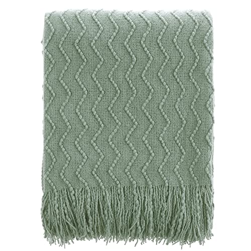 BATTILO HOME Sage Green Throw Blanket for Couch, Home Decor Sage Throw Blankets, Spring Green Blanket for Bedroom Decor Housewarming Gifts, 50"x60" - color: Sage Green