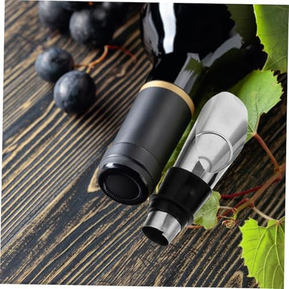 1set Creative Wine Opener Kit Stainless Steel Accessories Set Corkscrew Pourer and Stopper for Wine and Special Occasions