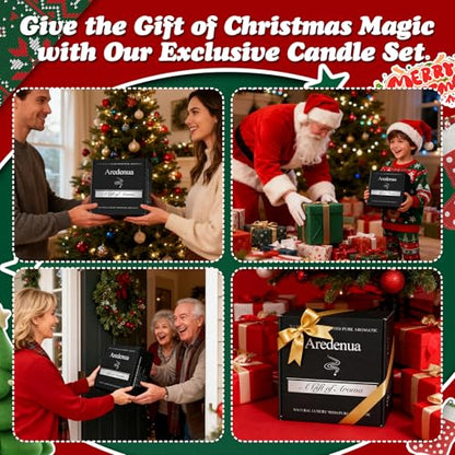 Christmas Candles Set, 4 Pack Winter Candle for Home Scented, 28 oz | Soy Wax, Xmas Candle Scent of Cedar, Firewood, Cloves, Cookies, Holiday Home Fragrance, Seasonal Gift, 200 Hour Burn - color: Black, size: Black Winter1