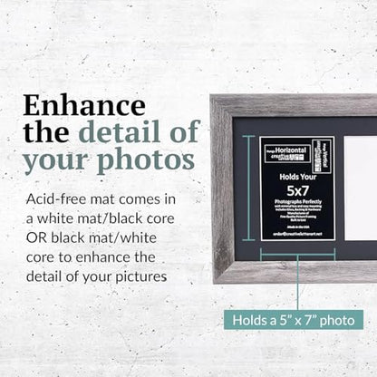 Creative Letter Art 3 Opening Driftwood Picture Frame with Glass to hold 5 by 7 inch Photographs including 10x20-inch Black Mat Collage - color: 3 opening, size: Driftwood w/ Black