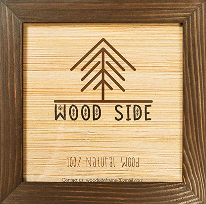 Rustic Wooden Square Picture Frames 4x4 - Set of 2-100% Natural Solid Eco Wood with Real Glass for Wall Mounting and Tabletop Display Photo Frame - Brown Wenge - color: Brown Wenge
