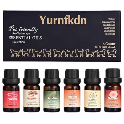 Pet Friendly Aromatherapy Essential Oils Collection,Safe for Dogs and Cats,Natural Relaxation and Stress Relief,Suitable for Aromatherapy Diffuser Bottles,Incense Sticks, and Candles Making (6, small) - size: 0.34 Fl Oz (Pack of 6)