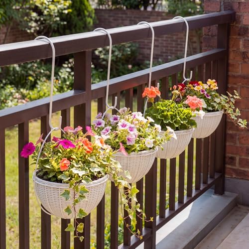 Hotop 6 Pieces 18 Inch Heavy Duty Big S Hooks Bird Feeder Rustproof Garden Stainless Steel Hook for Tree Branch, Kitchen, Bird House, Plants, Baskets, Lanterns and Bicycles(White) - color: White, size: 18 Inch