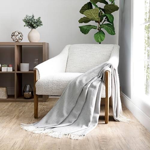 Merit Linens Herringbone Throw Blanket - One Size Gray - color: Herringbone Gray