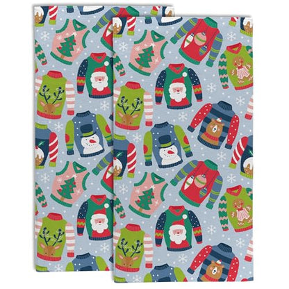 Christmas Ugly Sweater Hand Towel Set of 2,Childish Christmas Holiday Sweater Bathroom Kitchen Towel,Soft Absorben for Bathroom Kitchen Hotel 28"x14" - color: Color20