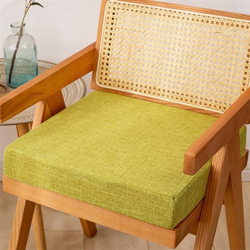 Reyox Recliner Cushion for Armchair 2" Thick Matcha Green 16" x 16" | Removable Cotton Linen Cover, Non Slip Square Chair Cushion, Thicken Foam Chair Pads for Long Sitting - color: 2" Thick Matcha Green, size: 16" x 16"