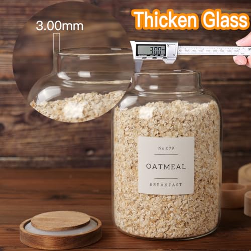 CZSZYGHBAO 2 PCS Large Glass Jar with Airtight Lid, Glass Food Storage Jars for Tea,Spice,Cereal, Egg,Flour,Coffee and More(70 FL OZ/2000 ml) - color: 2000ml