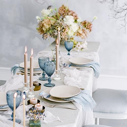 Glass Taper Candle Holders Set of 6 Clear Crystal Candle Holders for Candlesticks, Elegant Candlestick Holders for Table Centerpiece Wedding Party Christmas Thanksgiving Festival