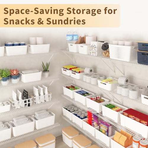 PROWORX Closet Shelves Wall Mounted, 2 Pack 4 ft x 12 in White Wire Shelving Kit, Metal Wall Shelf Organizer for Home, Pantry, Laundry Room Storage
