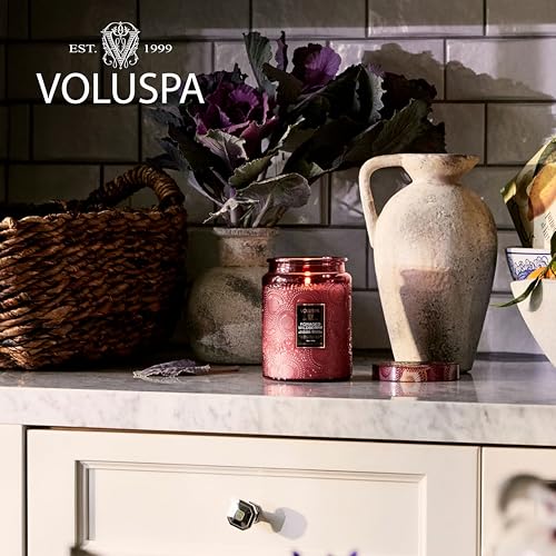 Voluspa Foraged Wildberry Large Jar Candle, 18 oz, Coconut Wax Blend, Berry Scented Candle for Home, 100 Hour Burn Time, Handcrafted in the USA - color: 18 - Foraged Wildberry