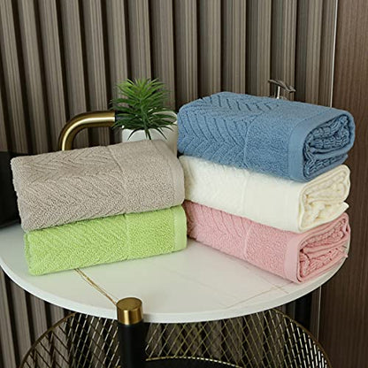 YiLUOMO Khaki Hand Towel 100% Cotton Ultra Soft Absorbent Terry Striped Weave Hand Towel Set for Bathroom 13" X 29", 2 Pack - color: Khaki
