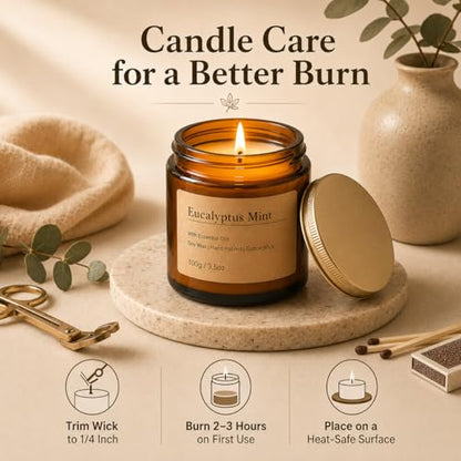 6-Pack Scented Candles for Home, 3.5 Oz Soy Wax Aromatherapy Candle Gift Set, Lavender Chamomile, Eucalyptus Mint & Vanilla, Birthday Gifts for Women, Thank You Graduation Gifts - color: Smoke&Vanilla/Fir&Cedar/Eucalyptus/Lavender Chamomile/California Sag