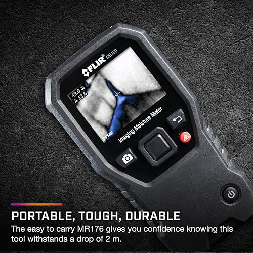 FLIR MR160 Imaging Moisture Meter with IGM Technology: Thermal Imaging, Pin & Pinless Detection, 80x60 Resolution, METERLiNK App, Rechargeable Battery - for Home Inspection & Mold Remediation | 80x60 thermal imager, METERLiNK app, rechargeable, 9999 image
