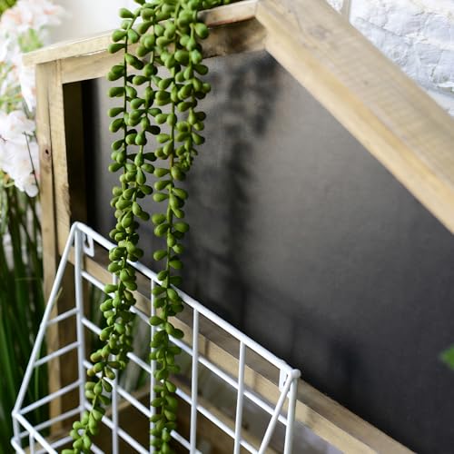 6 Pcs Succulents Plants Artificial Hanging Plants | String of Pearls Faux Greenery,Fake Succulents Hanging Plant for Home Backdrop Garden Indoor/Outdoor Wall Decor