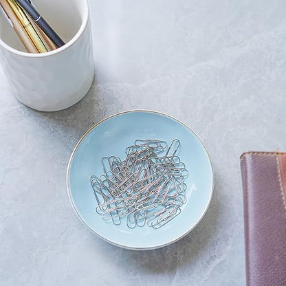 HANKOR 4.75" Ceramic Jewelry Tray, Small Ring Dish Holder Trinket Tray, Catch All Trays for Ring Earring Necklace Key, Christmas Gifts for Women Girls (Light Blue) - color: Light Blue