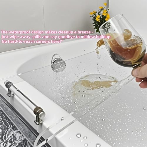 Bath Tub Tray,Clear Bathtub Tray for Luxury Bathroom – Waterproof Bath Caddy with Sleek Surface –No Assembly– Easy Cleaning Bathtub Organizer for Spa Relaxation (31") - style: 31" Tray With Gold Handles