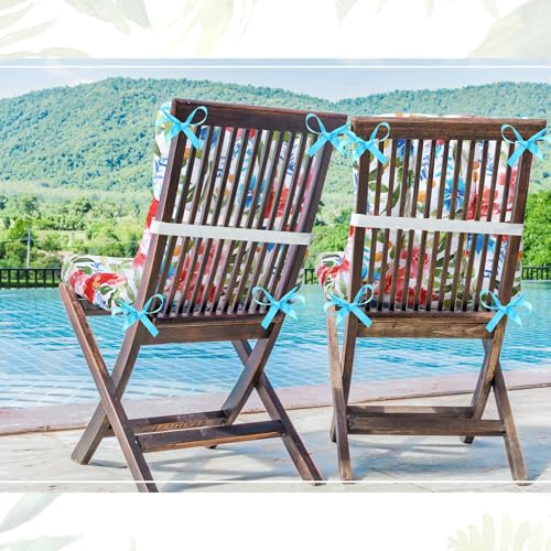 Hoteam 4 Set Outdoor Patio Chair Cushions 20 x 42 in Deep Seat Waterproof Patio Cushions Set for Furniture Replacement Removable Seat and Back (Flower) - style: Flower