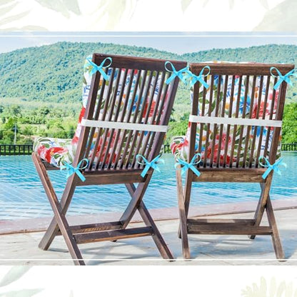 Hoteam 4 Set Outdoor Patio Chair Cushions 20 x 42 in Deep Seat Waterproof Patio Cushions Set for Furniture Replacement Removable Seat and Back (Flower) - style: Flower