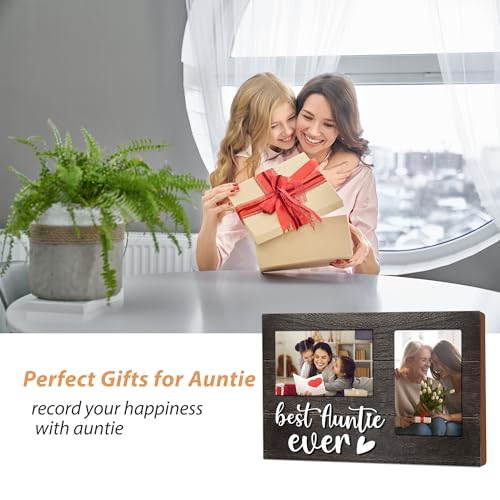 Aunt Gifts, Mothers Day Aunt Gift from Niece, Birthday Gift for Auntie from Nephew 3D Photo Frame Hold 4x6 Inches Two Photos - Great Picture Frames Present - color: Aunt