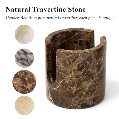 Natural Marble Sponge Holder, Drying Rack for Kitchen Sink - Dark Brown | 1.4 lb Handcrafted Stone Kitchen Sponge Holder with Anti-Slip Pad, Fast Drying Sink Caddy for Kitchen Counter Organizer - color: Brown