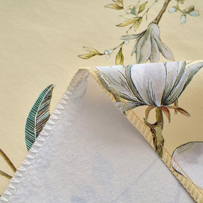 Pioggia Vinyl Tablecloth with Flannel Backing - Waterproof, Oil-Proof, Easy to Clean -Plastic Table Cloth - Perfect for Dining Tables, Kitchen Tables, Parties (Beige Flower, 54×72 Inch Rectangular) - color: Beige Flower, size: 72" x 54" (Rectangular)