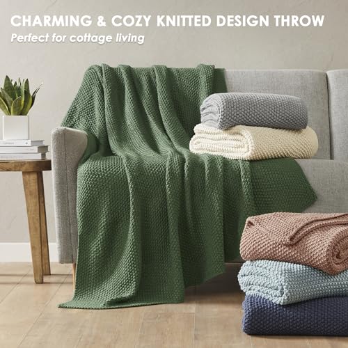 INK+IVY Bree Knit All Season Throw Blanket for Sofa, 50 x 60, Brown | Ultra Soft, Acrylic, Lightweight, OEKO-TEX Certified - color: Brown, size: Throw (50 in x 60 in)