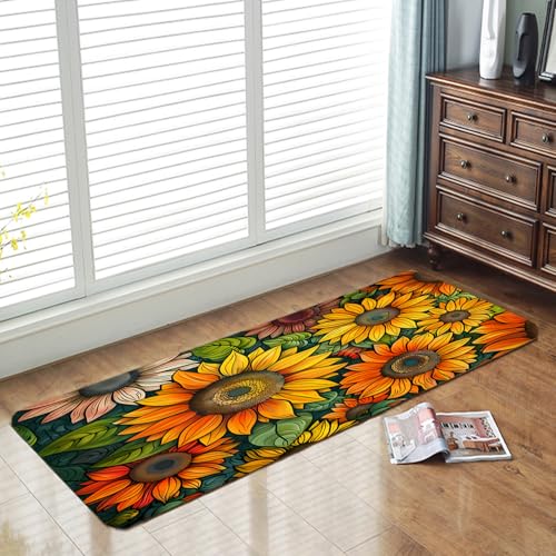 Non-Skid Low Pile Sponge Foam Door Entry Rug for Bathroom Mat,Separate Tub Shower Skid Proof Rugs, Home 3D Optical Illusion Rug Non Slip Bath Mats Welcome Mat 47 x 17.5 inches - color: Multi1