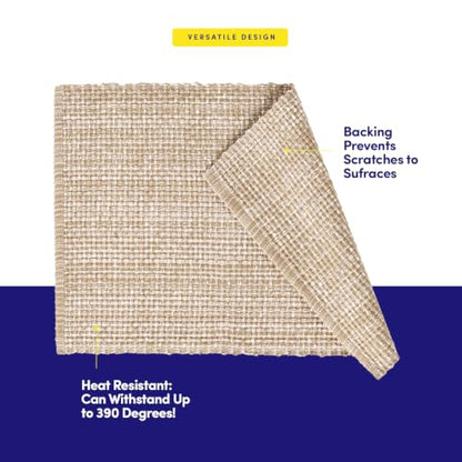 Sweet Home Collection 100% Cotton Placemats for Dining Room Rectangle Two Tone Woven Fabric 13" x 19" Soft Durable Table Mat Set, Set of 6, Eggshell - color: Eggshell, size: Rectangle 13" x 19"