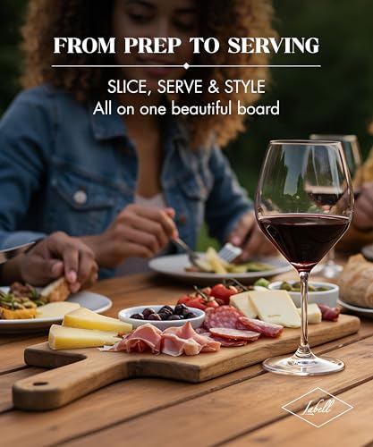 Labell Canadian Maple Wood Cutting Board with Handle, 8 x 16 x 0.75 in | Charcuterie Serving Board, Stain Resistant, Flat Paddle, for Meat, Cheese, Veggies - size: Extra-Large (8" x 16")