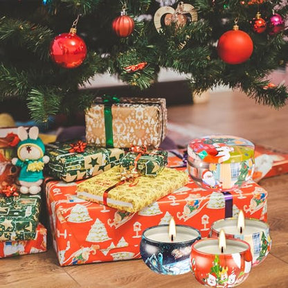 16PCS Scented Candles Christmas Gift Set, Natural Soy Wax 2.5oz Candles for Christmas Gift, 16 fragrances Flavor - color: Red Christmas-16Pcs