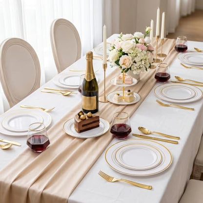 32Pcs Gold Plastic Stemless Wine Glasses, 12Oz Disposable Glasses(Diamond) | Clear Plastic Whiskey Glasses with Gold Rim,Unbreakable Cups for Party Bars, Wedding,Tasting,Birthday Party - color: Gold, size: 32 Count