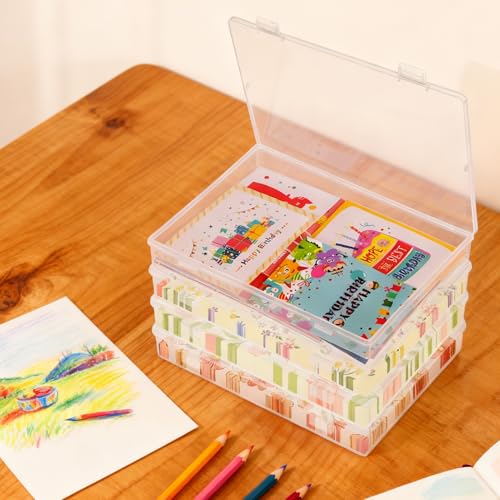 Rainmae 5" x 7" Photo Storage Box, 10 Pack Extra Large Photo Boxes, Acid-Free Photo Storage Containers, Seed Organizer Craft Storage Box for Pictures, Tasks, Scrapbooking, Stationery Storage, Clear