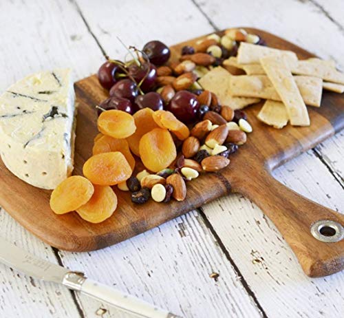 Ironwood Gourmet Small Rectangular Provencale Paddle Board, Acacia Wood | Small Rectangular Serving Board With Handle | Perfect For Serving Charcuterie & Snacks | Beautiful Acacia Wood Paddle Board - size: 12"L x 11"W