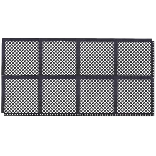 Interlocking Rubber Floor Mats 21”x21” 8 Pack - Open Grid Drainage Tiles, Non-Slip for Deck, Patio, Pool, Garage & Wet Areas - size: 21"x21" Interlocking Mats 8Pcs