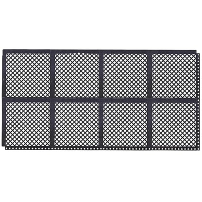 Interlocking Rubber Floor Mats 21”x21” 8 Pack - Open Grid Drainage Tiles, Non-Slip for Deck, Patio, Pool, Garage & Wet Areas - size: 21"x21" Interlocking Mats 8Pcs