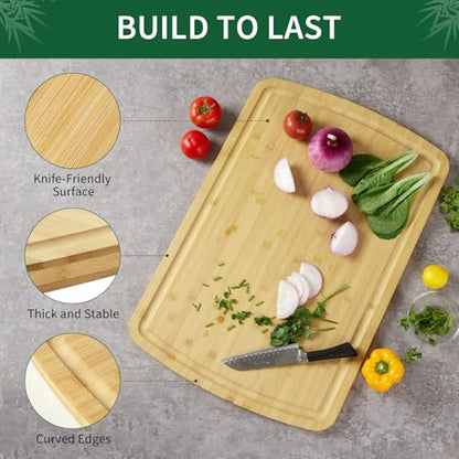 GAOMON Extra Large Bamboo Cutting Board for Kitchen, 30 x 20 Inch Wooden Chopping Board, Stove Top Cover Wood Butcher Block with Juice Groove for Meat Turkey Carving Charcuteries, 0.8" Th - size: 30.1"L x 20"W