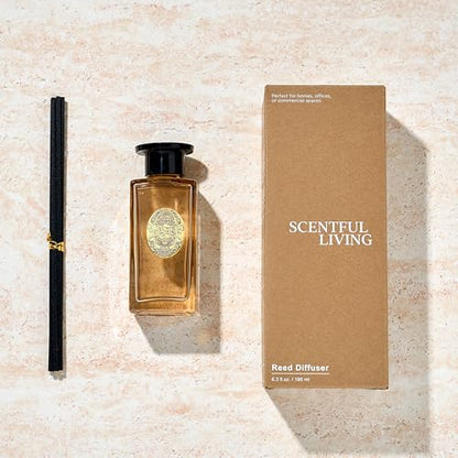 M&SENSE 6.3 oz Large Reed Diffuser Set | Jasmine Garland Scent Oil Diffuser with Sticks | Hotel Collection Non-Toxic Essential Oil |for Bedroom Bathroom Living Room - color: Jasmine Garland, size: 180ml